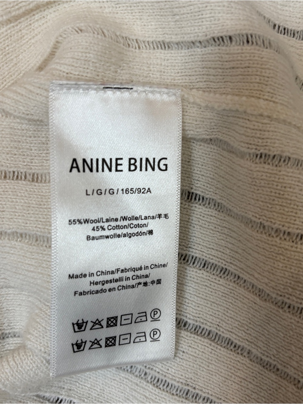 Anine Bing Noel Ribbed Ivory Tank Top In Wool-knit Size Large - Picture 8 of 8